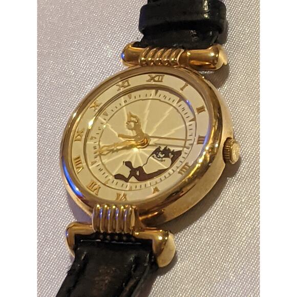 Vintage RARE Warner Bros Fossil Watch Tasmanian Devil TAZ Beveled Crystal EUC - Picture 1 of 12
